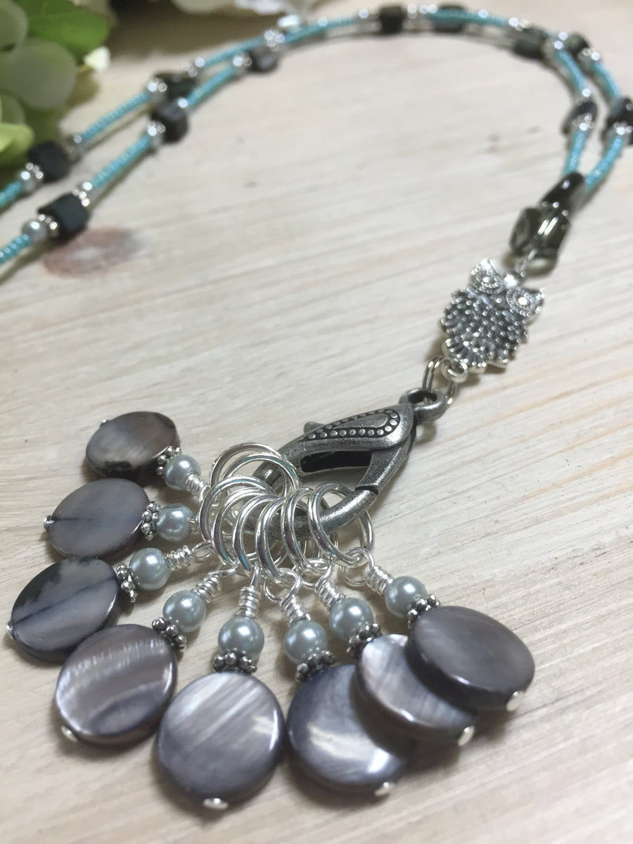 Owl Stitch Marker Necklace With Stitch Markers Jill's Beaded Knit Bits