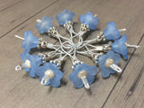 Blue Flowers Wire Loop Stitch Markers , Stitch Markers - Jill's Beaded Knit Bits, Jill's Beaded Knit Bits
 - 8
