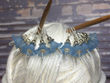 Blue Flowers Wire Loop Stitch Markers , Stitch Markers - Jill's Beaded Knit Bits, Jill's Beaded Knit Bits
 - 6