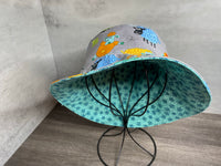 Knitting Sheep Reversible Bucket Hat, Knitting Themed Sun Hat
