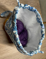 Drawstring Knitting Project Bag, Crochet Project Bag