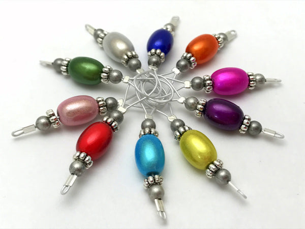 Rainbow Counting Stitch Markers- Number Row Counter 10-100 – Jill's Beaded  Knit Bits