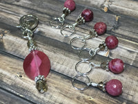 Pink & Smokey Quartz Stitch Marker Set , Stitch Markers - Jill's Beaded Knit Bits, Jill's Beaded Knit Bits
 - 11