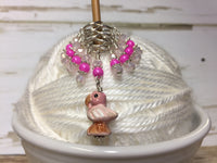 Pink Flamingo Stitch Marker Set , Stitch Markers - Jill's Beaded Knit Bits, Jill's Beaded Knit Bits
 - 9