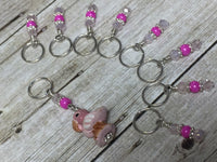 Pink Flamingo Stitch Marker Set , Stitch Markers - Jill's Beaded Knit Bits, Jill's Beaded Knit Bits
 - 12