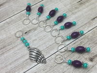 Seashell Stitch Marker Set for Knitting, Progress Keepers, Gifts for Knitter