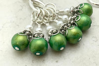 Green Mandala Magnetic Portuguese Knitting Pin & Stitch Marker Set | Gift for Knitters |