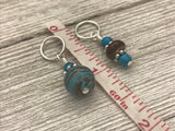 Snag Free Blue & Brown Stitch Marker Set | Gifts for Knitters |