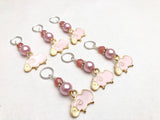 Pink Sheep Stitch Marker Charms, SNAG FREE