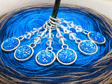 Glitter Stitch Markers For Knitting | Snag Free Ring Sizes for Needles US3 to US17 | Knitting Gift