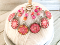 Vivid Pink Stitch Markers for Knitting or Crochet