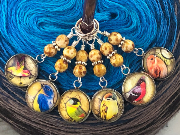 Mixed Bird Stitch Markers for Knitting or Crochet, Rings or Clasps – Jill's  Beaded Knit Bits