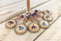 Elephants Stitch Marker Set for Knitting or Crochet