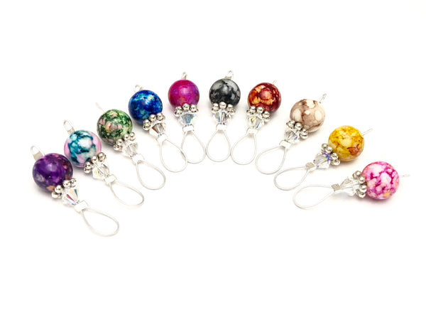 Rainbow Counting Stitch Markers- Number Row Counter 10-100 – Jill's Beaded  Knit Bits