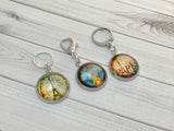 Paris Themed Stitch Marker Charms for Knitting or Crochet, Closed Rings, Open Rings, or Clasps