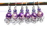 Purple and Gold Stitch Markers for Knitting