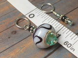 Knitting Stitch Marker Set- Swirl Design Lamp Work Bead , Stitch Markers - Jill's Beaded Knit Bits, Jill's Beaded Knit Bits
 - 2