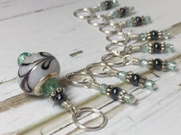 Knitting Stitch Marker Set- Swirl Design Lamp Work Bead , Stitch Markers - Jill's Beaded Knit Bits, Jill's Beaded Knit Bits
 - 5